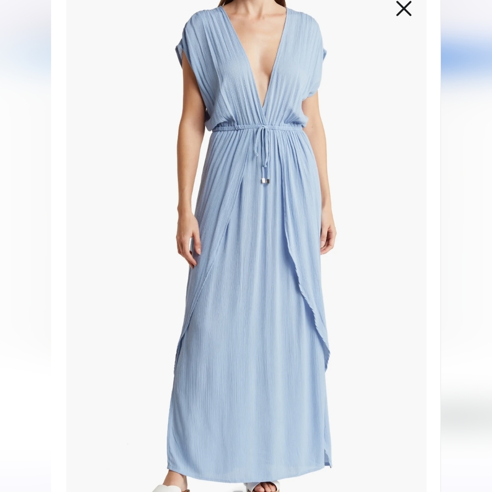 Cap Sleeve Cover-Up Maxi Dress